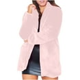 thumbnail image 1 of Pisexur Shacket Jacket Women Faux Fur Jacket Mid Length Loose Fluff Soft Rabbit Fur Pocketed Shirts Fall Jacket Shackets, 1 of 7