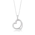 thumbnail image 1 of 14k White Gold Floating Heart Drop Pendant 18 in, 1 of 2