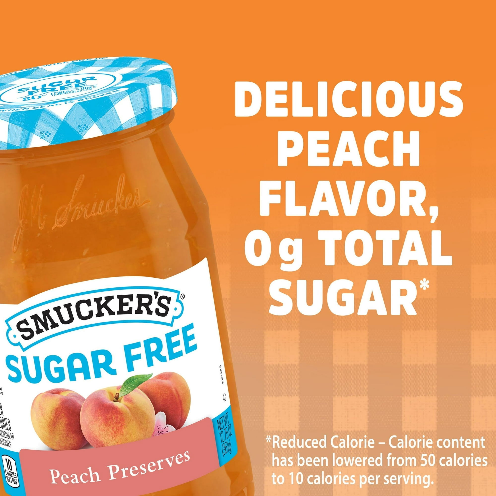Smucker's Sugar Free Peach Preserves, 12.75 oz