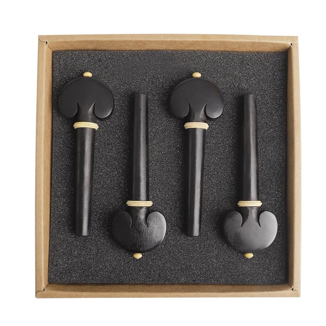 Clavijas de afinación para violonchelo, ajuste fino y suave, piezas de accesorios de cuerdas orquestales de madera de ébano, 4 Uds.