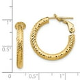 thumbnail image 3 of FB Jewels Leslie's 14K Yellow Gold 3x15 Diamond-cut Round Omega Back Hoop Earrings, 3 of 3