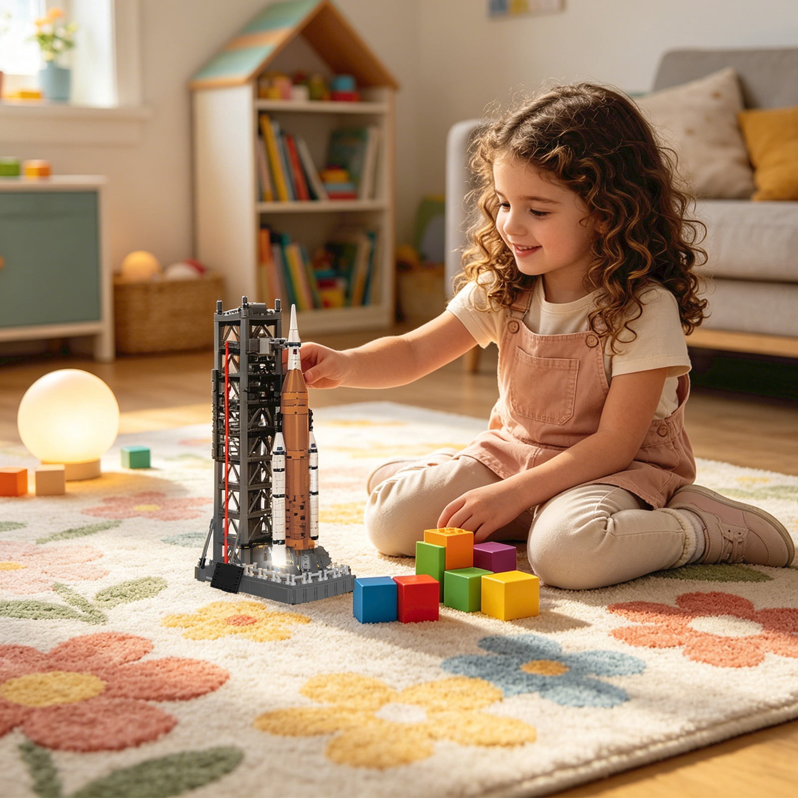 Artemis 2 Moon Rocket Building Block Set with Launch Tower, 908Pcs Space Exploration Model Kit, NASA-Inspired Collectible Display