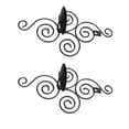 thumbnail image 1 of Wall Candle Holder, 2 Sets Swirl Iron Art Pattern European Style Wall Mounted Candlestick  For Cafe Bar For Living Room Black, 1 of 8