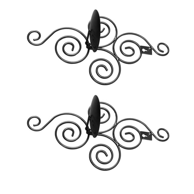 Wall Candle Holder, 2 Sets Swirl Iron Art Pattern European Style Wall Mounted Candlestick For Cafe Bar For Living Room Black