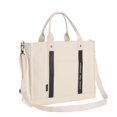 thumbnail image 1 of Bolsos cruzados de lona para mujer, bolso de mano informal de lona con cremallera y bolsillos, bolsos tipo mensajero tipo bandolera, blanco, 1 of 4