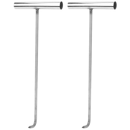 

Frcolor 2Pcs Stainless Steel Manhole Cover Hook Manhole Cover Lifter Household Door Lifter Tool