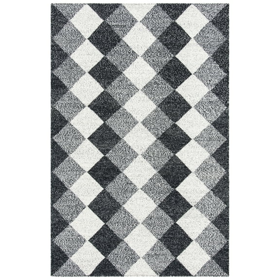 SAFAVIEH Kilim Einri Diamond Area Rug, Black/Ivory, 4' x 6'