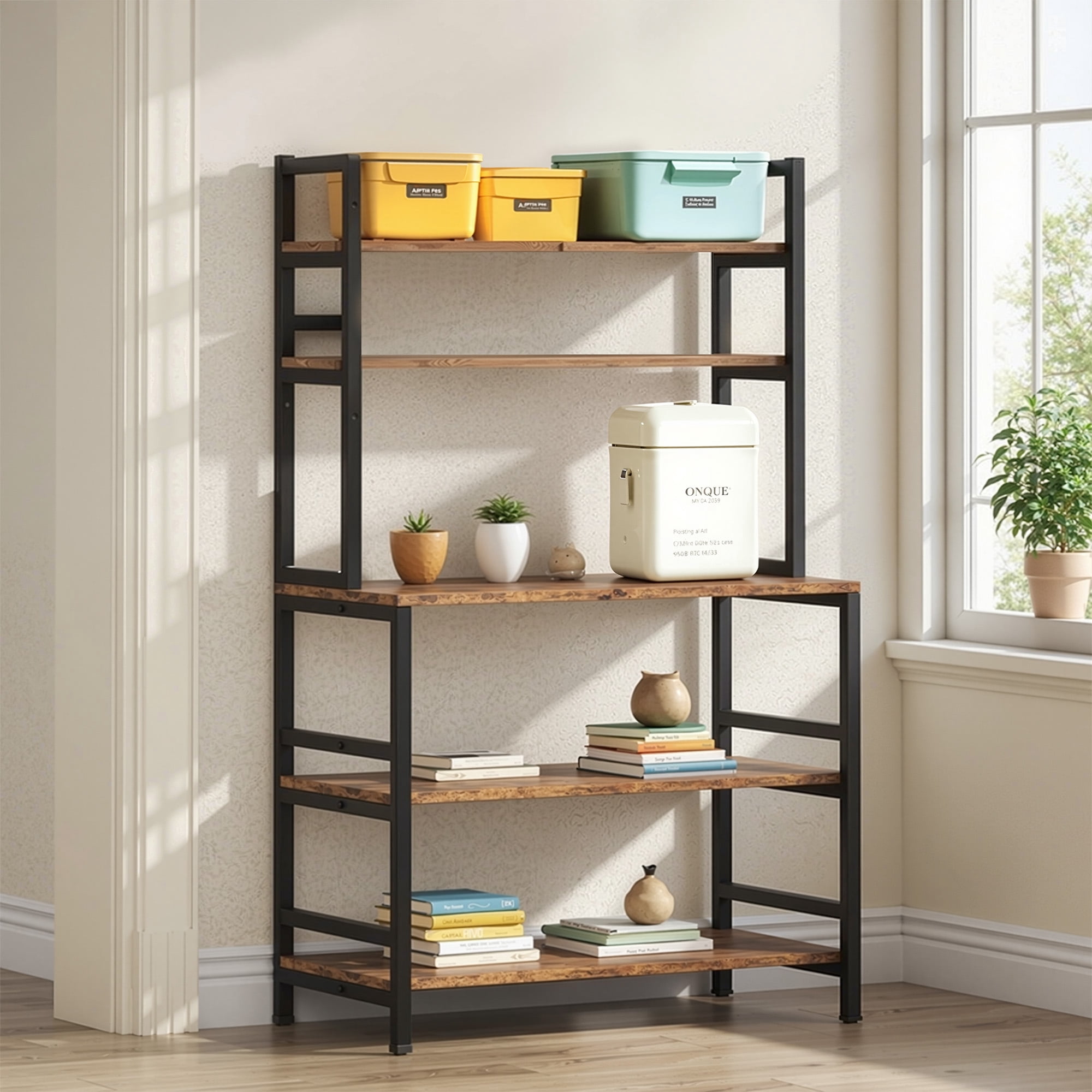 MAYEERTY 5-Tier Kitchen Storage Rack with 31.5"x15.7" Countertop for Kitchen & Bathroom