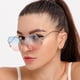 thumbnail image 5 of Gafas de sol sin montura poligonales, lentes de sol redondas con montura grande, gradiente, populares, a la moda, para hombre y mujer, 5 of 5