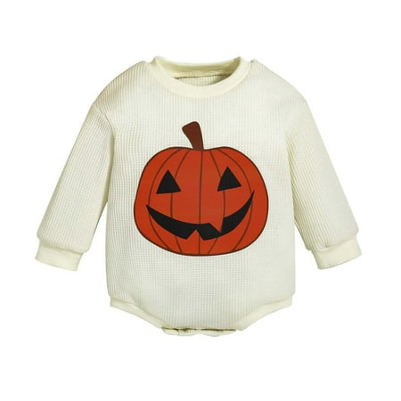 

KDSJSXW Sweatshirts Newborn Infant Baby Boy Girl Pumpkin Printing Cute Halloween Hoodie Outfits Clothes (A 9M)