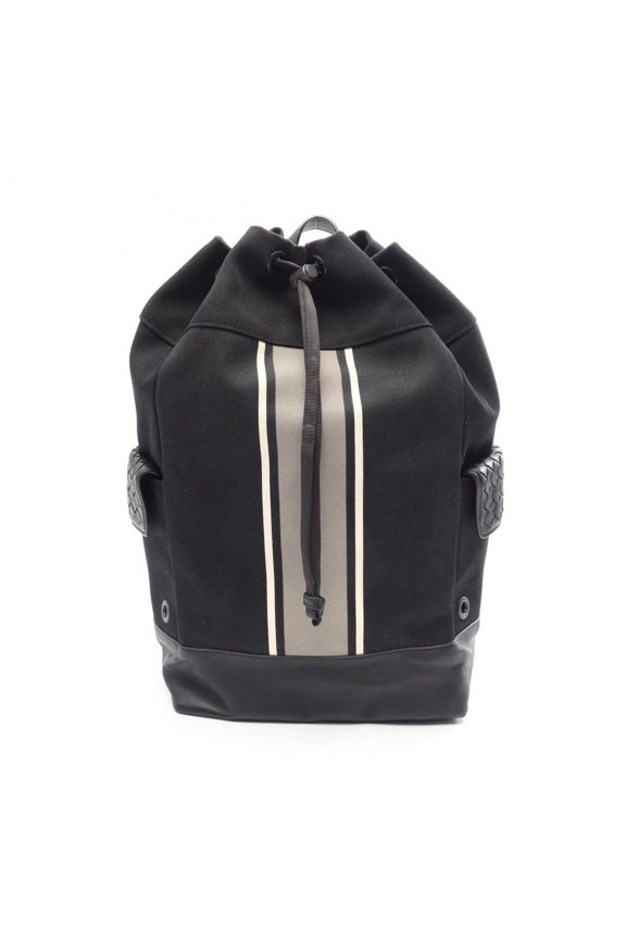 Pre-Owned Bottega Veneta Intrecciato Backpack/Handbag, Canvas and Leather, Men's, Black, Gray,...