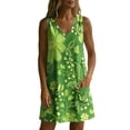 thumbnail image 6 of QUNYINEY Casual Summer Sundresses for Women Sleeveless Floral A Line Mini Tank Dress Beach V Neck with Pockets Loose Fit Dresses, 6 of 7