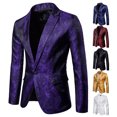 thumbnail image 4 of Traje de hombre con diseño de calle de patrón oscuro, moda, un botón a juego, traje de hombre delgado, 4 of 6