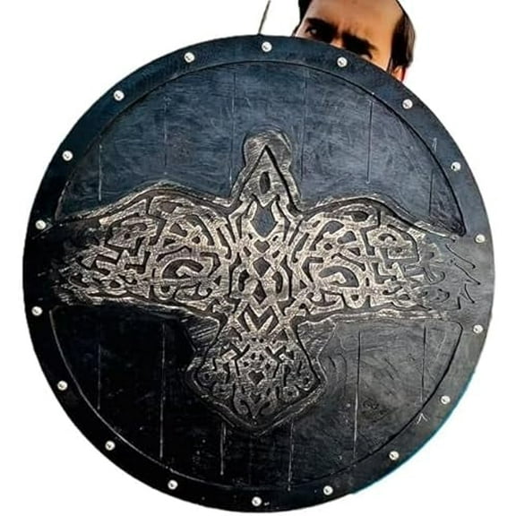 Medieval Wooden Shield Egale Shield Roman Replica Best Armor Shield 24 Inch Black