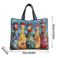 thumbnail image 3 of Colorful Quilted Chicken Tote Bag 5 Whimsical Rooster Patchwork Shoulder Bag Large Handbag For Market Beach And Everyday Use, 3 of 7
