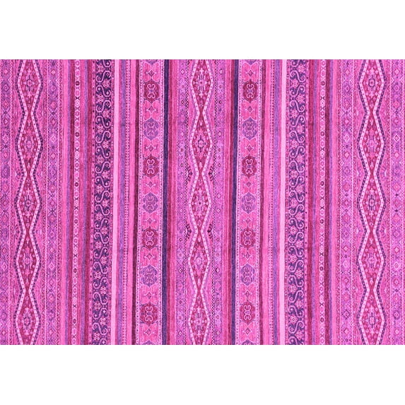 Ahgly Company Indoor Rectangle Abstract Pink Modern Area Rugs, 7' x 10'