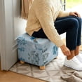 thumbnail image 5 of SCRAWLGOD Sea Turtle Coral Print Blue Ottoman Slipcover, Foldable Foot Stool Sofa Slipcovers Anti Scratch Covers for Square Footrest Stool with Elastic Bottom, 5 of 7