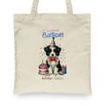 thumbnail image 2 of Happy Birthday Cute Puppy Border Collie with Cake Gifts Party Hat Canvas Tote Bag Borders Dog Lovers Gifts Idea Reusable Shopping Grocery Bag - 00029, 2 of 5