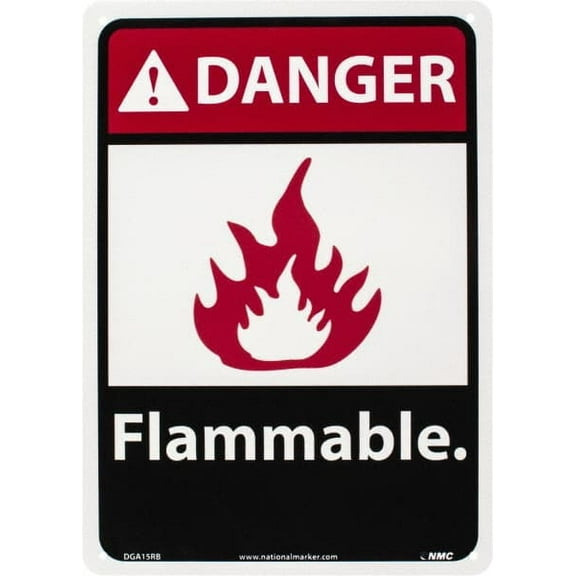 Danger - Flammable, Plastic Fire Sign