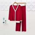 thumbnail image 2 of Ladies Lounge Sleepwear Women's Pajama Set Long Sleeve Shirt Full-Length Bottom Pajama Sets Pant Set Sleepwear Discount Deals, 2 of 7