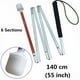 thumbnail image 3 of Bastón plegable de aluminio VISIONU para personas ciegas y con discapacidad visual (6 secciones plegables) (140 cm (55 pulgadas), mango negro), 3 of 5