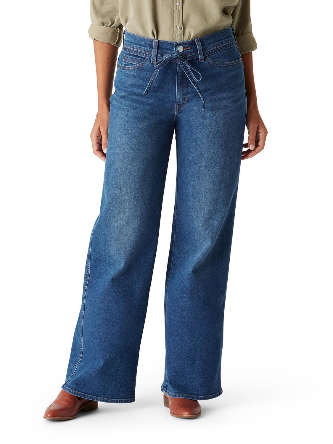 Levi Strauss Signature™ Women's Vintage Belted Wide-Leg Jeans, Available sizes: 2 – 18