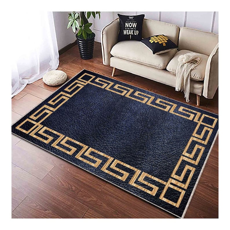 Design Carpet Rug Greece Greek Key Carpet Navy Blue Carpet patterns Modern Area Rug Home decor