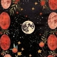 thumbnail image 6 of BCIIG Moon Phases Stars Red Flowered Border Round Table Cover Stain Resistant Washable Indoor Outdoor Tablecloth Kitchen Dining Wedding Parties Picnic Camping, 100% Polyester Fiber 54"-58, 6 of 8