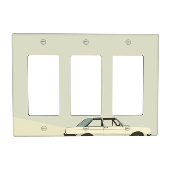 Hand Drawing Car Spring Grass Switch Cover Decorative Wall Plate 3-Gang Standard Size