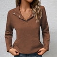 thumbnail image 2 of Plebaso Women's Fashion Sweatshirts Pocket Front Pullover Button V Neck Lightweight Tops for Women, 2 of 4