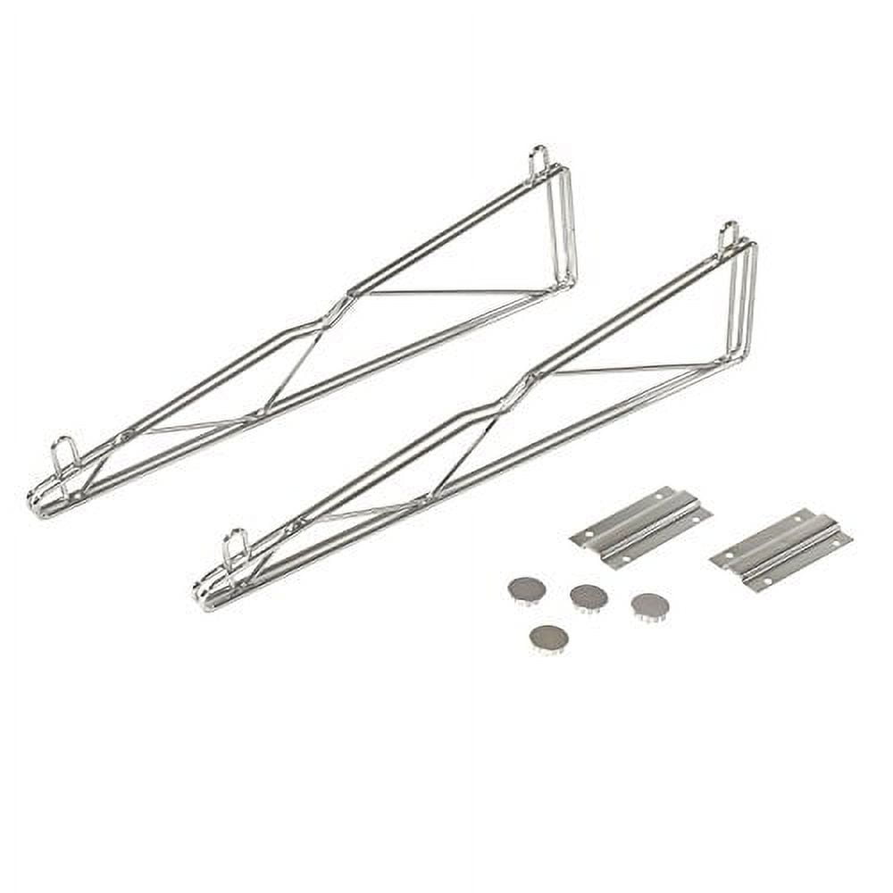 Nexel Silver Epoxy Fixed Single Shelf Wall Mount Bracket 14""D