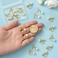 thumbnail image 3 of 1 Box 16Pcs Real 18K Gold Plated Clip On Earrings Findings Earring Clip Backs Acrylic Imitation Pearls Non Pierced Ear Components, 3 of 6