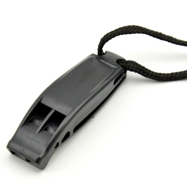 Water Sports Scuba Diving Whistle Safety Whistle 7.2*2*1.5Cm Double Opening Design High Performance Black