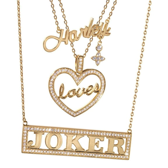 DC Suicide Squad Harley Quinn Loves The Joker Necklace Set
