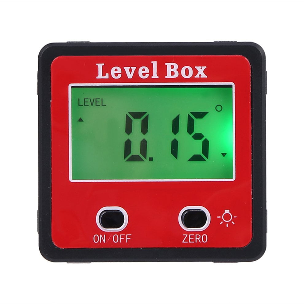 4x90° Magnetic Digital Inclinometer Level Box Gauge Angle Meter Finder Red 