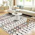 thumbnail image 2 of Hasoo 5' x 7' Boho Washable Vintage Rug for Living Room Low Pile Non-Slip Indoor Beige Carpet, 2 of 6