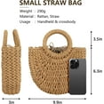 thumbnail image 5 of Straw Hobo Bags for Women Small Crossbody Bag Beach Purse Weave Shoulder Handbag Rattan, 5 of 6