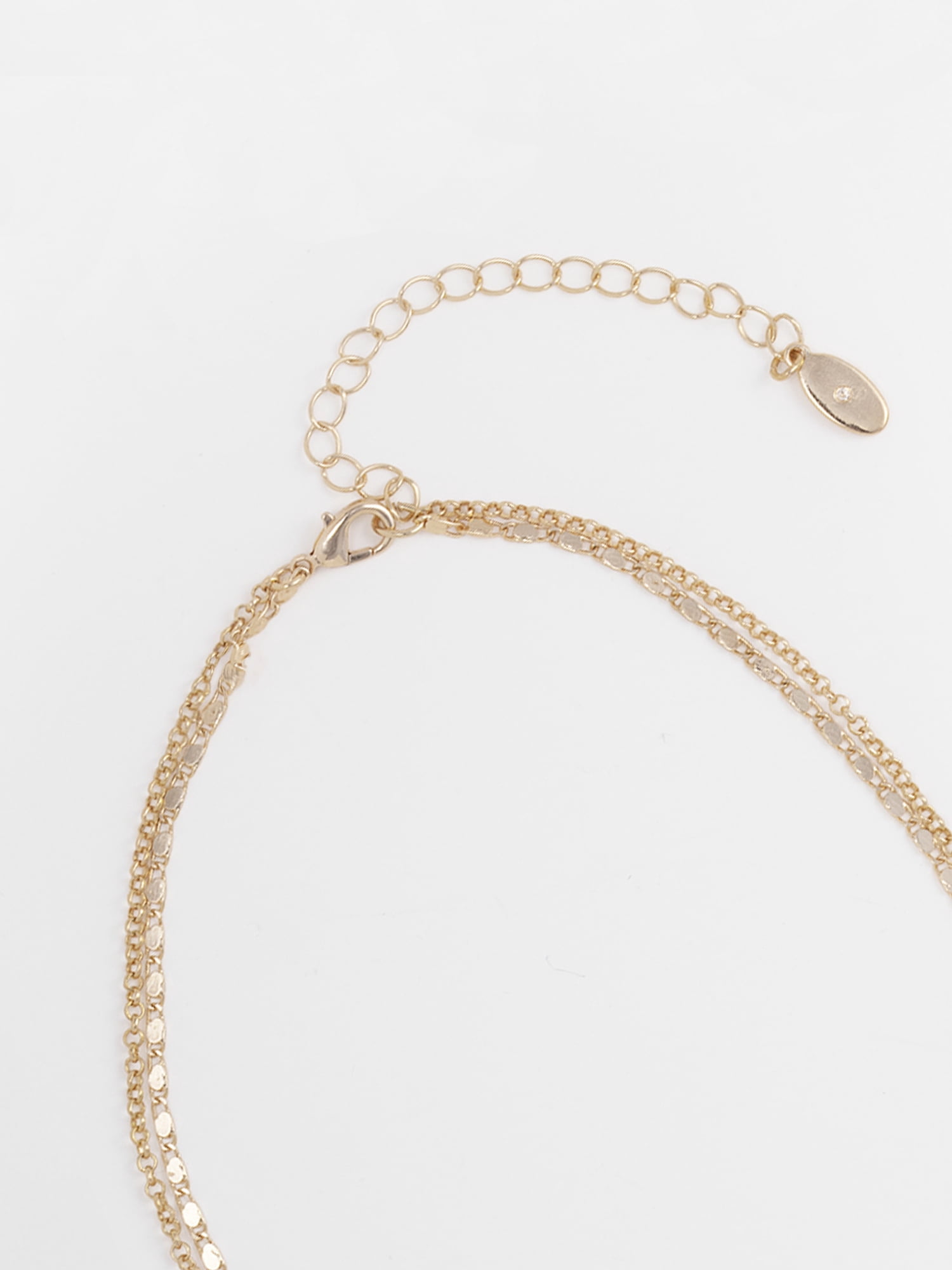 Scenario Women's Gold-Tone Necklace with Faux Pearl Pendants, 2-Piece