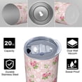 thumbnail image 4 of Pioneer Flower Floral Print Pattern 20oz Skinny Tumbler with Straw & Lid, Double Wall Vacuum Insulated Cup, Leak-Proof, Cup Holder Friendly, Hot 6H Cold 12H, 4 of 6
