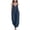 Blue, variant on Women Casual Jumpsuit V Neck Adjustable Spaghetti Strap Side Slit Pocket Cotton Wide Leg Burgundy