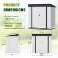 thumbnail image 5 of Devoko 6' x 4' Outdoor Metal Storage Shed with Lockable Door Tools Storage Shed for Garden Backyard Patio,White, 5 of 7