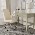 thumbnail image 2 of Martha Stewart Upholstered Office Chair in Beige Stripe/Polished Nickel, 2 of 12
