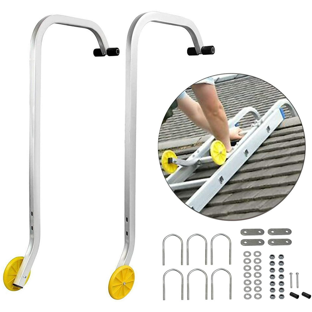 Todeco Roof Ladder Hook with Wheel, Ladder Extension Hook with Rubber