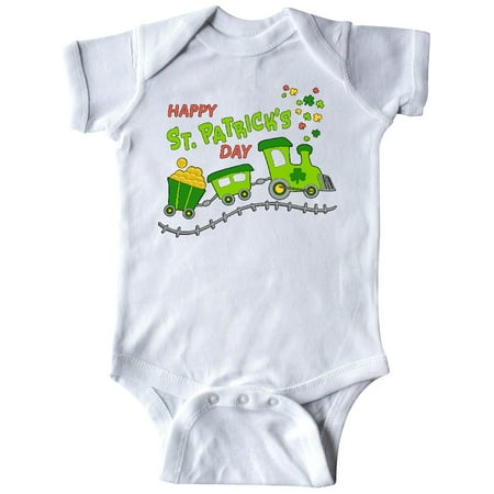

Inktastic Happy St. Patrick s Day shamrock train Gift Baby Boy or Baby Girl Bodysuit