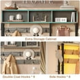 thumbnail image 4 of 7-in-1 Entryway Bench with Coat Rack and 2 Fabric Drawers, Hall Tree with Bench and 3 Storage Cubbies, 3 Storage Shelves and 17 Coat Hooks, Oak Grey, 4 of 10