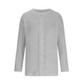 thumbnail image 4 of Lovskoo 2024 Sweaters for Women Long Sleeve Trendy Solid Color Pullover V-Neck Cable Knit Loose Sweater Casual Sweater Gray, 4 of 6
