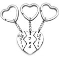 thumbnail image 1 of 3PC Daddy Sisters Key Chain Rings Set Heart Puzzle Key Chain Dad Big Little Sis Keyrings Christmas Birthday Gift, 1 of 6