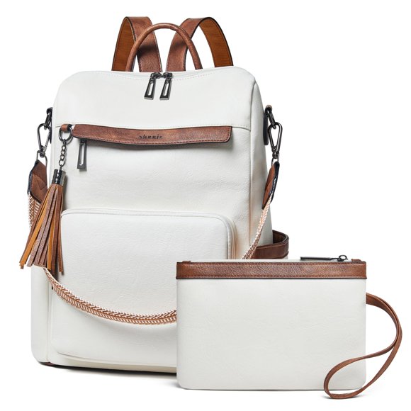 Mochila para portátil Shrrie de piel vegana de 15.6 pulgadas para mujer