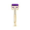 thumbnail image 3 of ANGARA Natural Octagonal 2.2 ct Amethyst Cocktail Ring with Diamonds in 14K Yellow Gold for Women (Size-9x7mm) | February Birthstone, Anniversary, Jewelry Gift for Women | Natural Amethyst Ring, 3 of 8