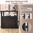 thumbnail image 4 of FAGAGA End Table for Living Room with 2 Drawers, Retro Sofa Side Table with Charging Station, Wooden Nightstand with Storage for Bedroom, Dorm, Office | Blackgrey, 4 of 11